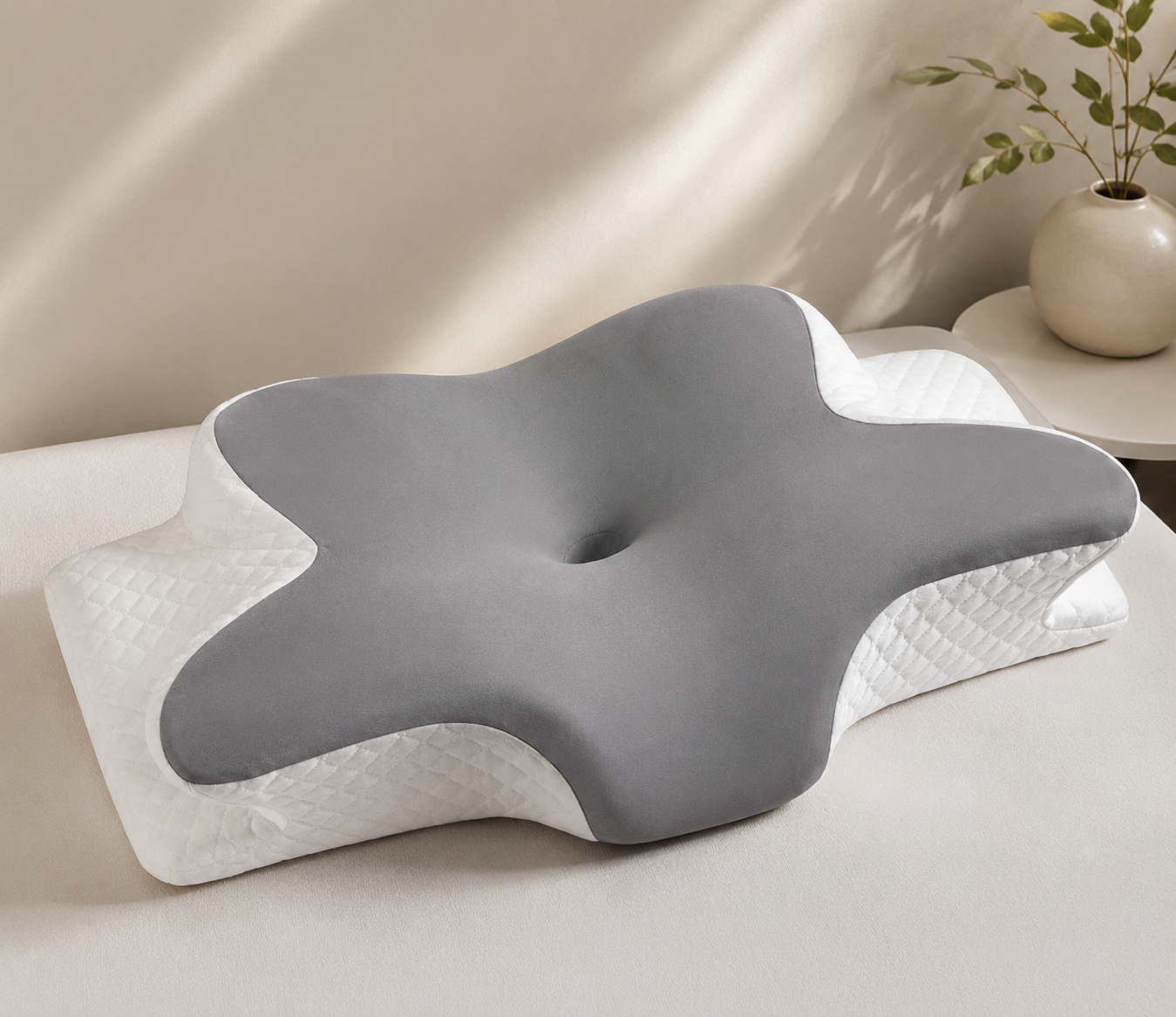 Ergo Aura Cloud Wing™ – Contour Memory Foam Pillow for Neck & Shoulder Support